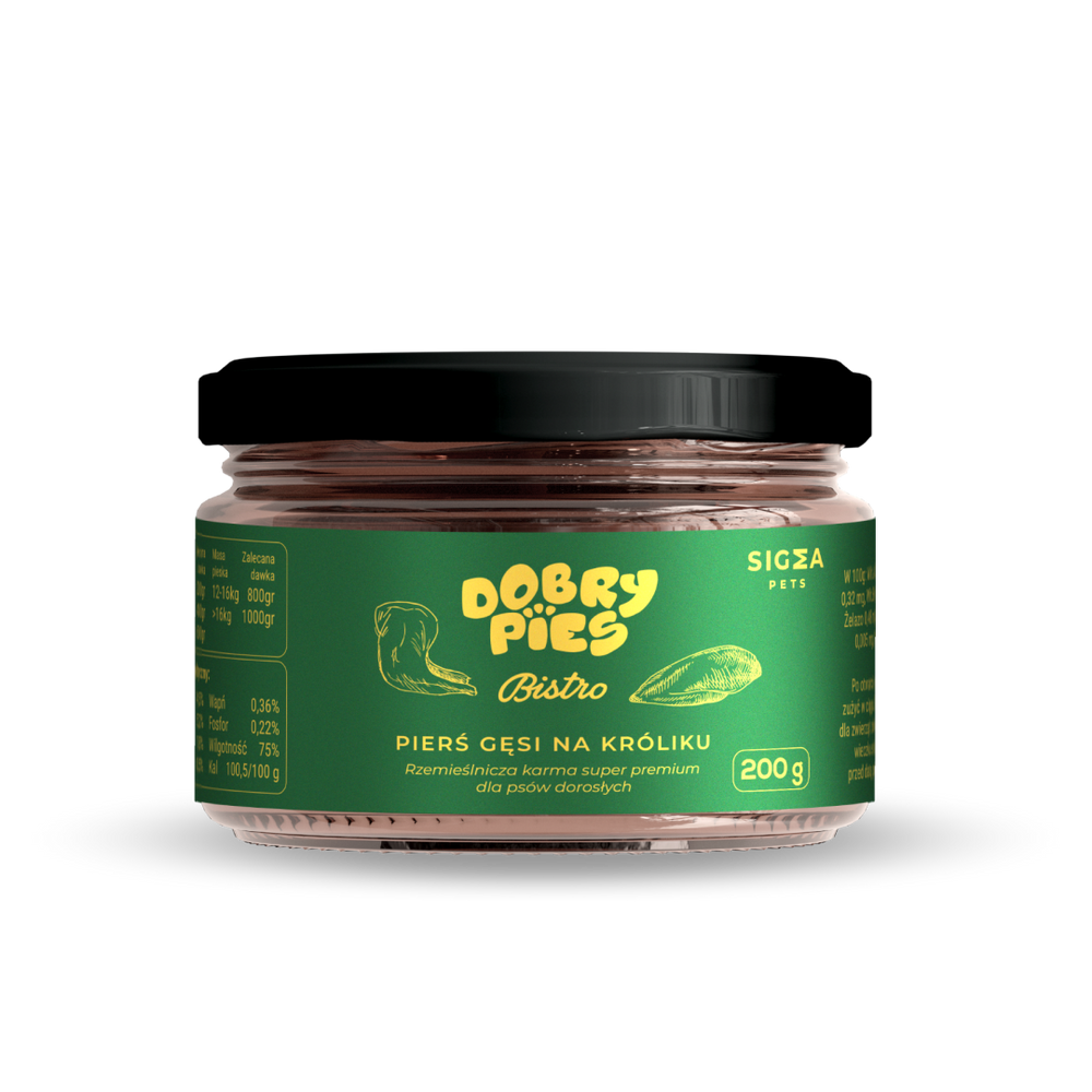 Mokra karma dla psa Bistro Premium Pierś gęsi na króliku 200 g