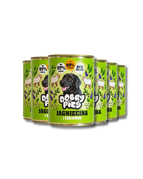 Zestaw mokrej karmy dla psa Jagnięcina i indyk z bakłażanem 400g| 6szt. 12 szt. 18szt.