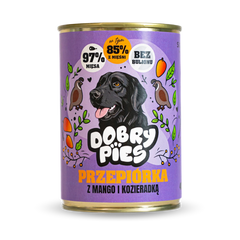 Mokra karma dla psa Przepiórka z indykiem, mango i kozieradką 400g