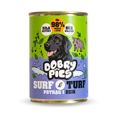 Mokra karma dla psa Pstrąg i Dzik z kozieradką 400g