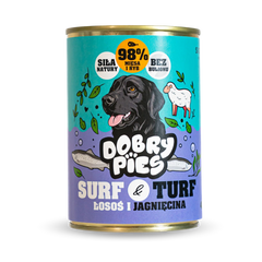 Mokra karma dla psa Łosoś i Jagnięcina z koprem włoskim 400g