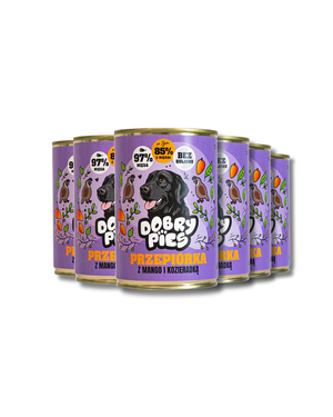 Zestaw mokrej karmy dla psa Przepiórka z indykiem, mango i kozieradką 400g| 6szt. 12 szt. 18szt.