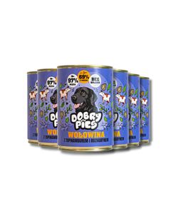 Zestaw mokrej karmy dla psa Wołowina z wieprzowiną, topinamburem i rozmarynem 400g| 6szt. 12 szt. 18szt.