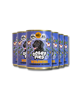 Zestaw mokrej karmy dla psa Wołowina z wieprzowiną, topinamburem i rozmarynem 400g| 6szt. 12 szt. 18szt.